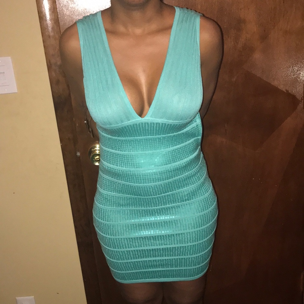 Blue sequins dress